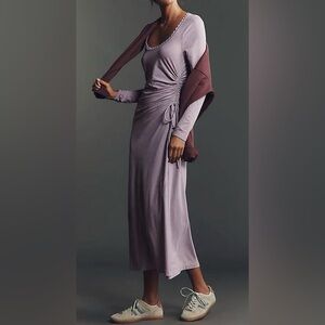 Daily Practice Long Sleeve, Column Maxi Dress in Lavender, Size 2X, NWT.